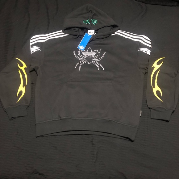 adidas Other - Adidas Originals Spiders Loose Fleece Hoodie Black Men’s Size Small JW0223